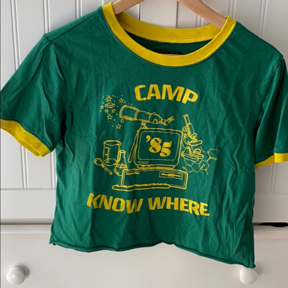 Stranger Things cropped green tee💚